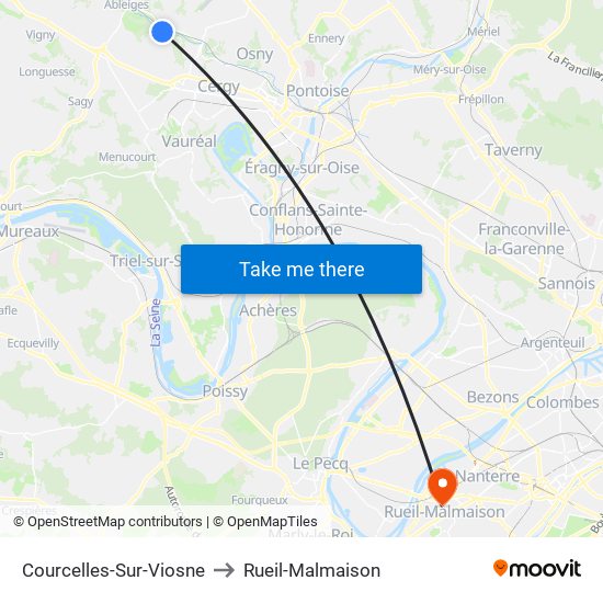 Courcelles-Sur-Viosne to Rueil-Malmaison map