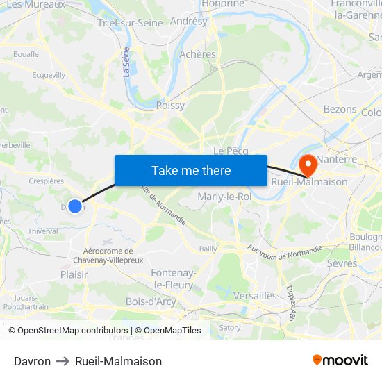 Davron to Rueil-Malmaison map