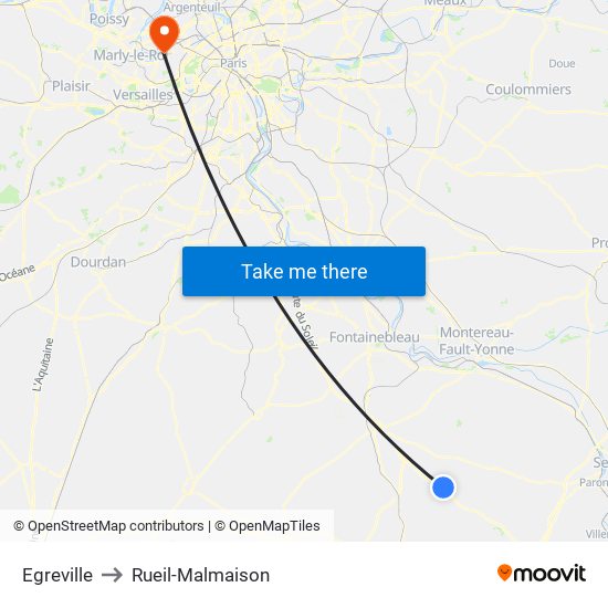 Egreville to Rueil-Malmaison map