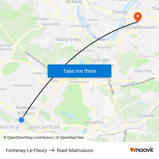 Fontenay-Le-Fleury to Rueil-Malmaison map