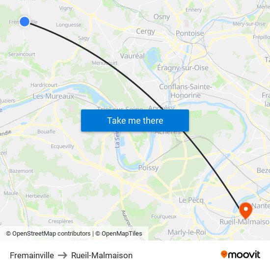 Fremainville to Rueil-Malmaison map