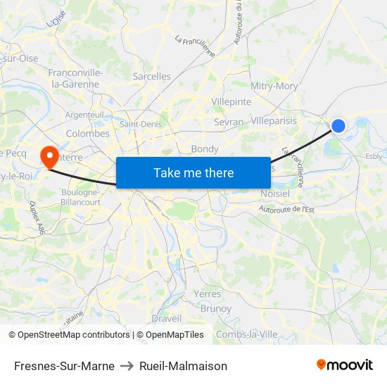 Fresnes-Sur-Marne to Rueil-Malmaison map
