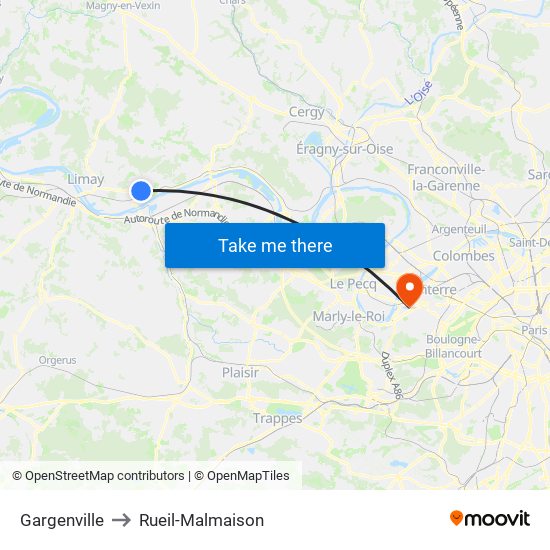 Gargenville to Rueil-Malmaison map