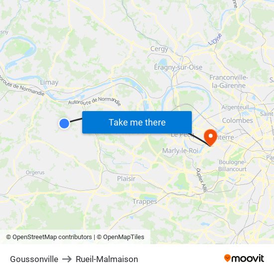 Goussonville to Rueil-Malmaison map