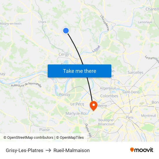 Grisy-Les-Platres to Rueil-Malmaison map