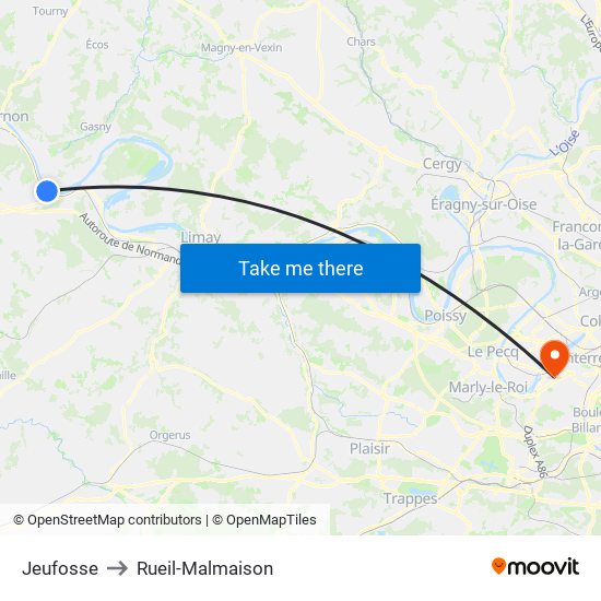 Jeufosse to Rueil-Malmaison map