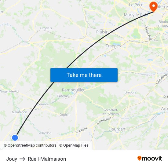 Jouy to Rueil-Malmaison map