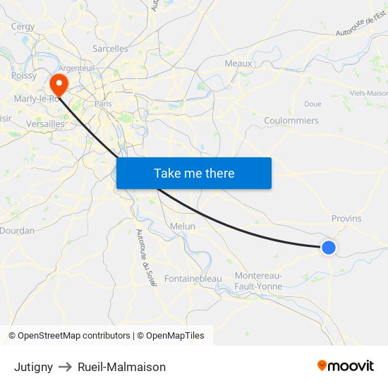 Jutigny to Rueil-Malmaison map