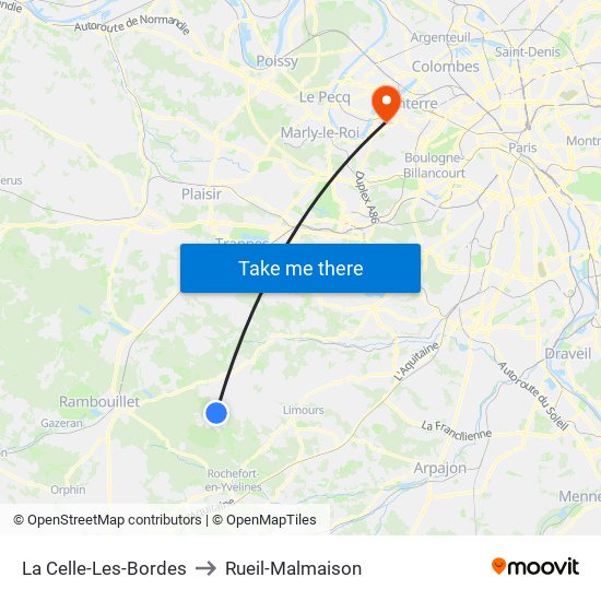 La Celle-Les-Bordes to Rueil-Malmaison map