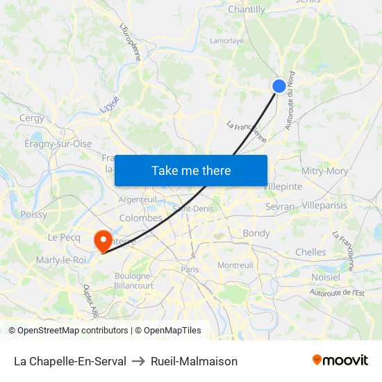 La Chapelle-En-Serval to Rueil-Malmaison map