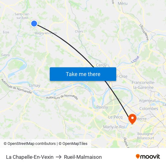 La Chapelle-En-Vexin to Rueil-Malmaison map