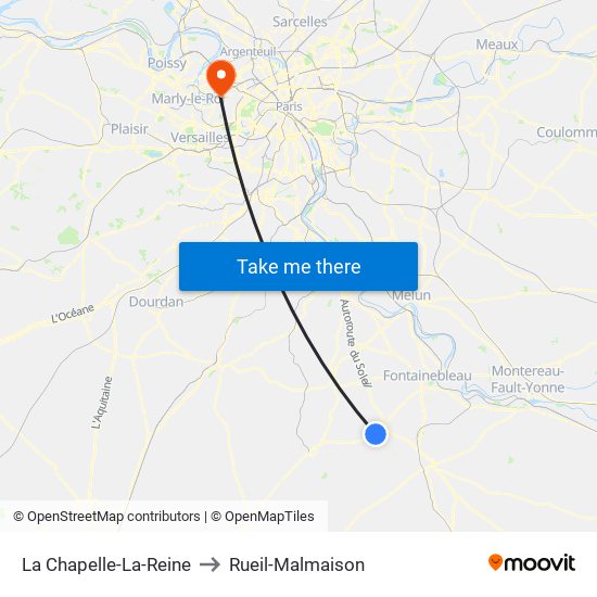 La Chapelle-La-Reine to Rueil-Malmaison map