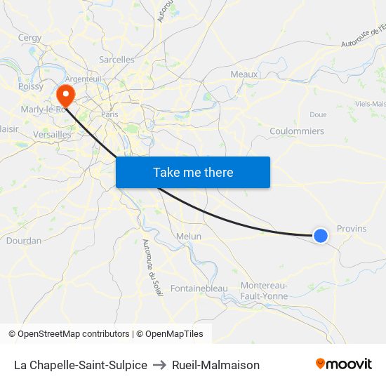 La Chapelle-Saint-Sulpice to Rueil-Malmaison map