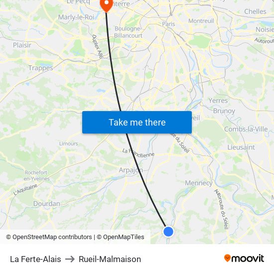 La Ferte-Alais to Rueil-Malmaison map