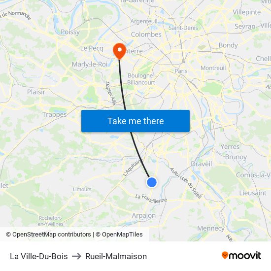 La Ville-Du-Bois to Rueil-Malmaison map