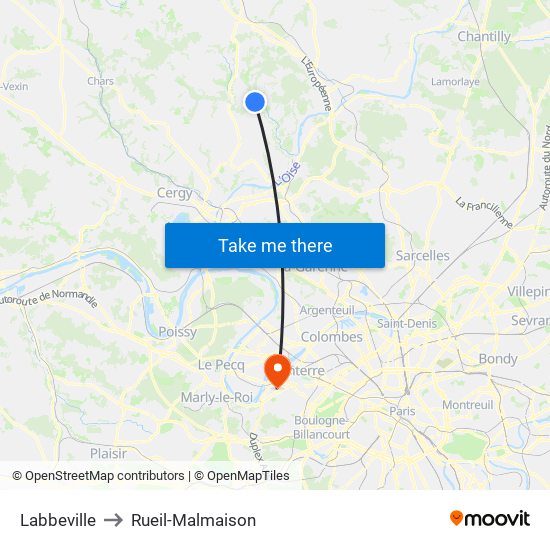 Labbeville to Rueil-Malmaison map