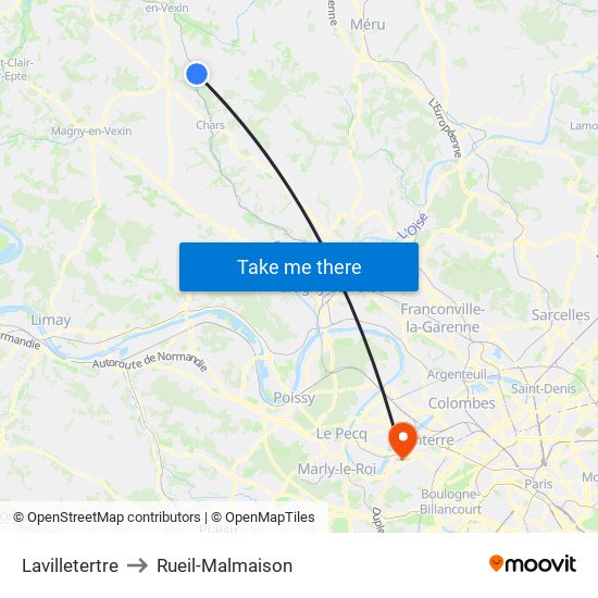 Lavilletertre to Rueil-Malmaison map