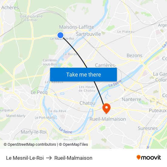Le Mesnil-Le-Roi to Rueil-Malmaison map