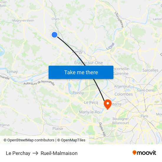 Le Perchay to Rueil-Malmaison map