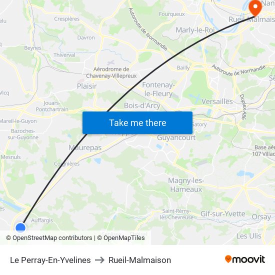 Le Perray-En-Yvelines to Rueil-Malmaison map