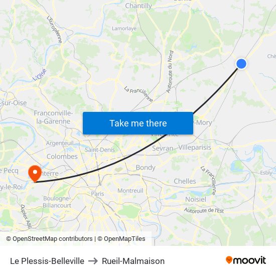 Le Plessis-Belleville to Rueil-Malmaison map