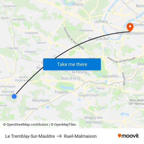 Le Tremblay-Sur-Mauldre to Rueil-Malmaison map