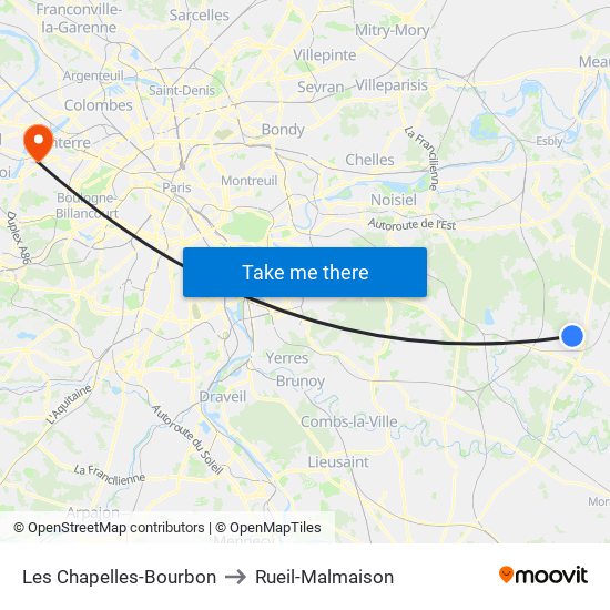 Les Chapelles-Bourbon to Rueil-Malmaison map