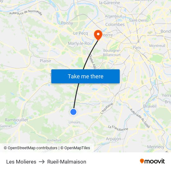 Les Molieres to Rueil-Malmaison map