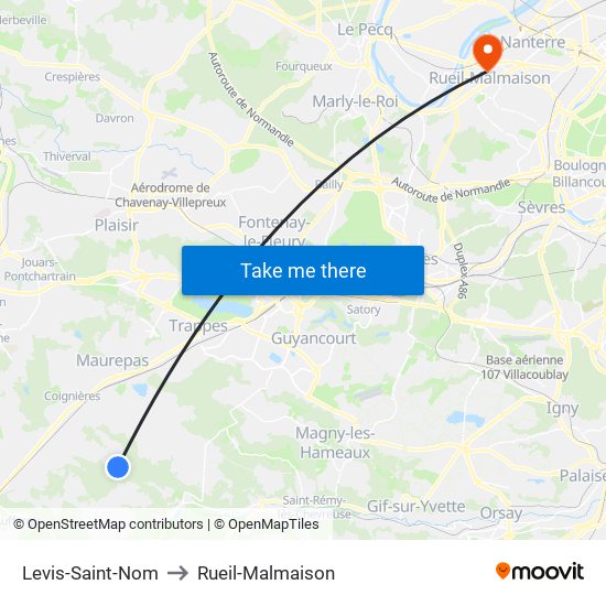 Levis-Saint-Nom to Rueil-Malmaison map