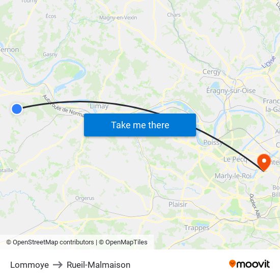 Lommoye to Rueil-Malmaison map