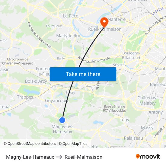 Magny-Les-Hameaux to Rueil-Malmaison map