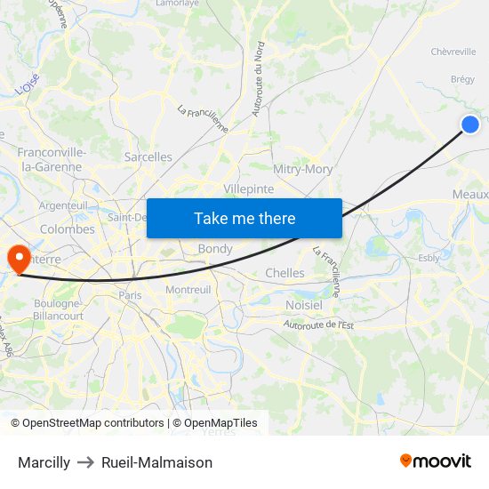 Marcilly to Rueil-Malmaison map