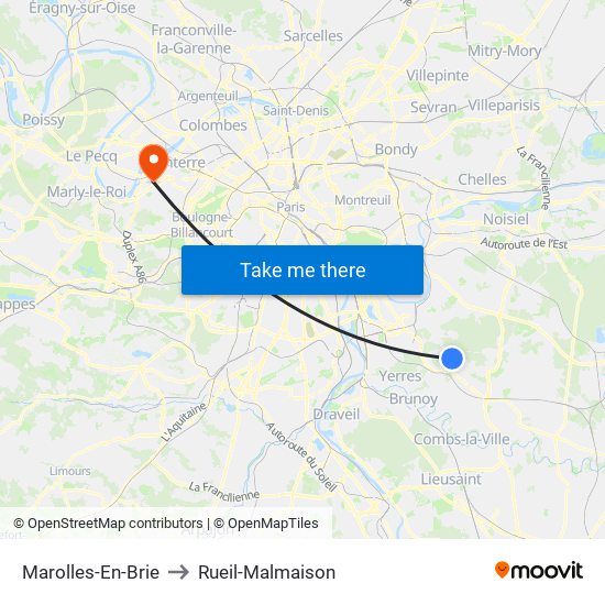 Marolles-En-Brie to Rueil-Malmaison map