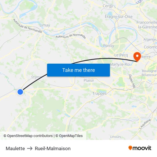 Maulette to Rueil-Malmaison map