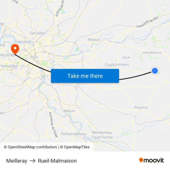 Meilleray to Rueil-Malmaison map