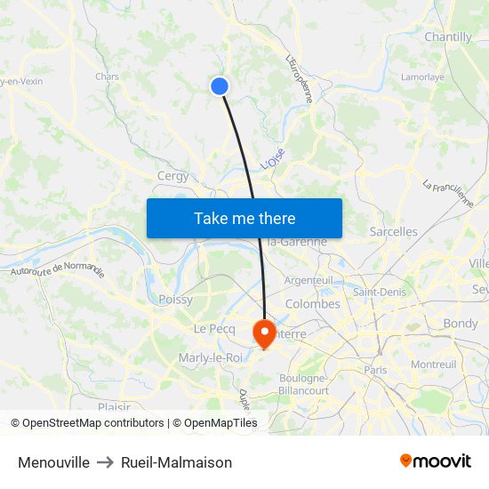 Menouville to Rueil-Malmaison map