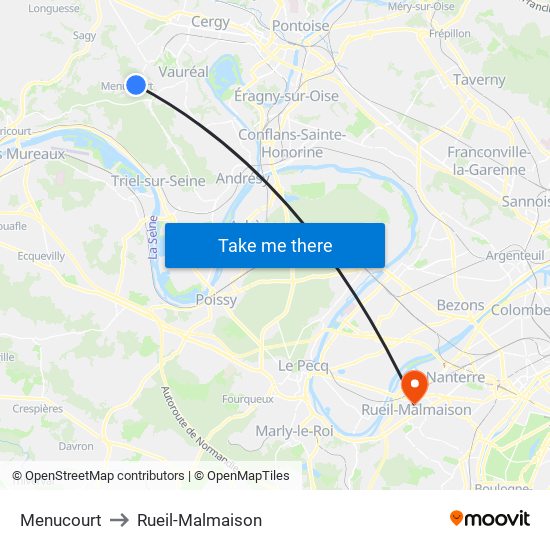 Menucourt to Rueil-Malmaison map