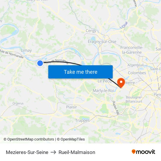 Mezieres-Sur-Seine to Rueil-Malmaison map