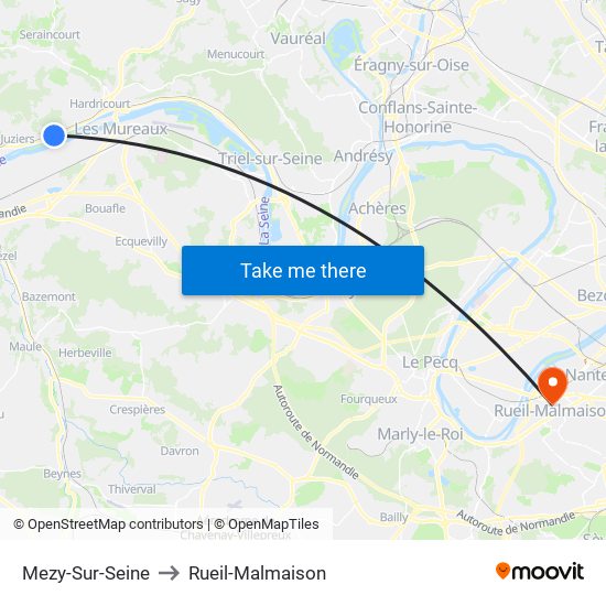 Mezy-Sur-Seine to Rueil-Malmaison map