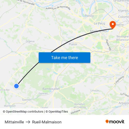 Mittainville to Rueil-Malmaison map