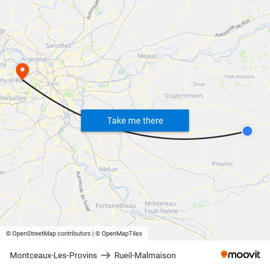 Montceaux-Les-Provins to Rueil-Malmaison map