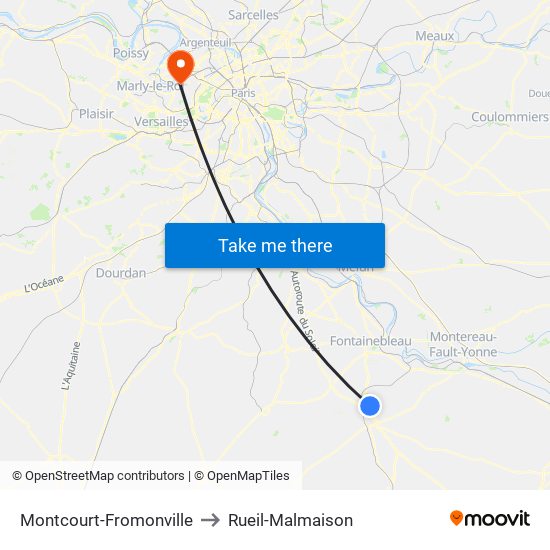Montcourt-Fromonville to Rueil-Malmaison map