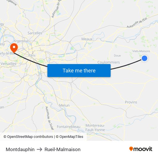 Montdauphin to Rueil-Malmaison map