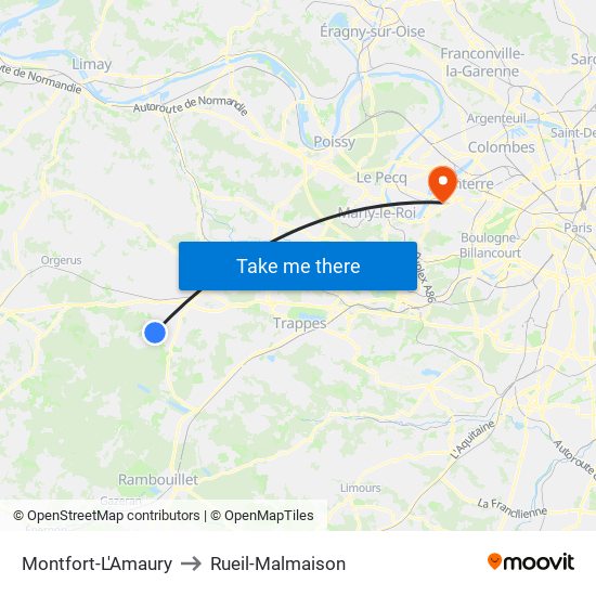 Montfort-L'Amaury to Rueil-Malmaison map