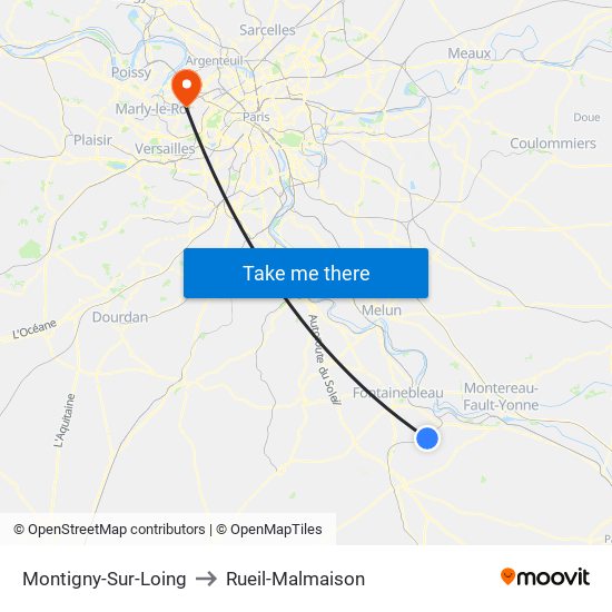 Montigny-Sur-Loing to Rueil-Malmaison map