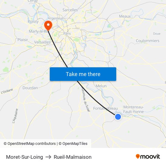 Moret-Sur-Loing to Rueil-Malmaison map