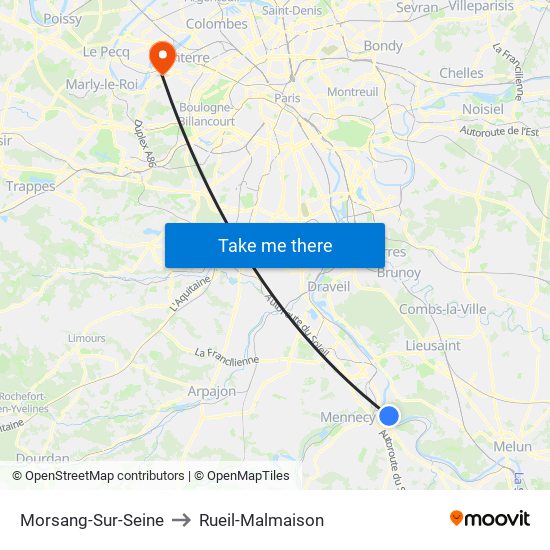 Morsang-Sur-Seine to Rueil-Malmaison map