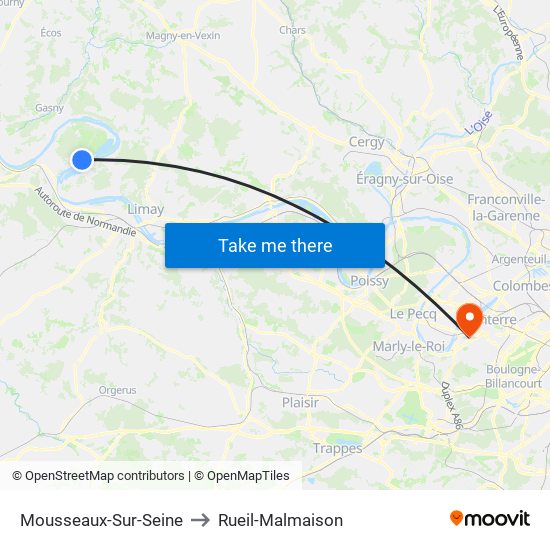 Mousseaux-Sur-Seine to Rueil-Malmaison map