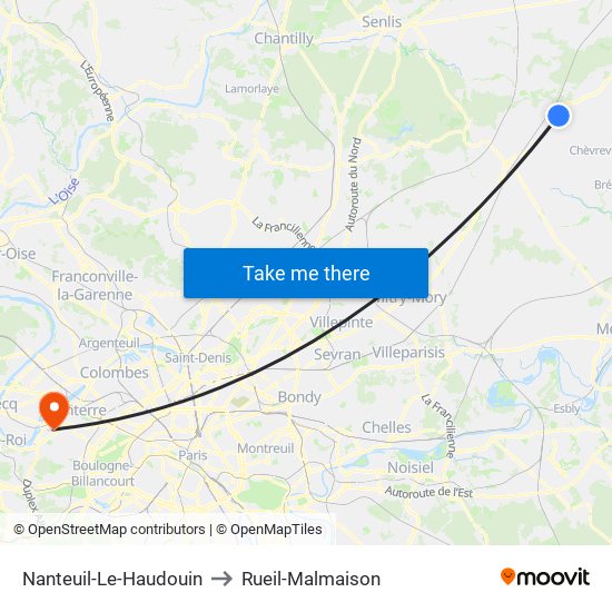 Nanteuil-Le-Haudouin to Rueil-Malmaison map