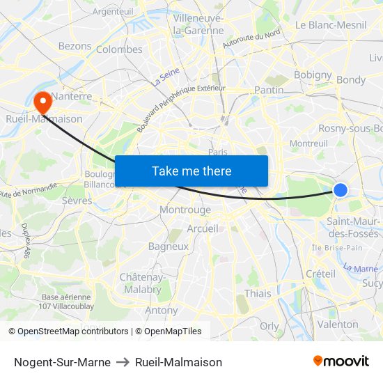 Nogent-Sur-Marne to Rueil-Malmaison map